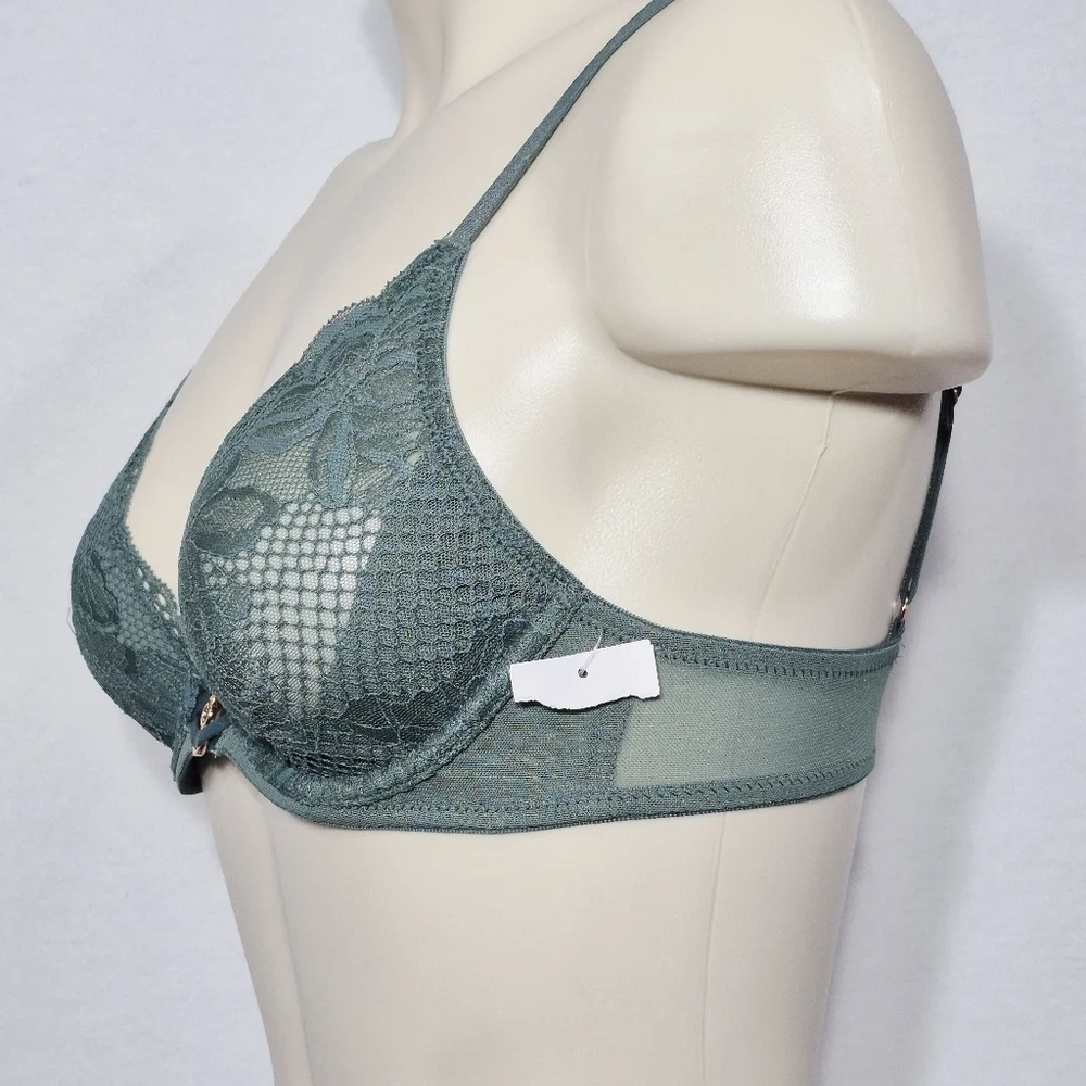 32A Auden‎ Unlined Lace Underwire Bra Green NWT